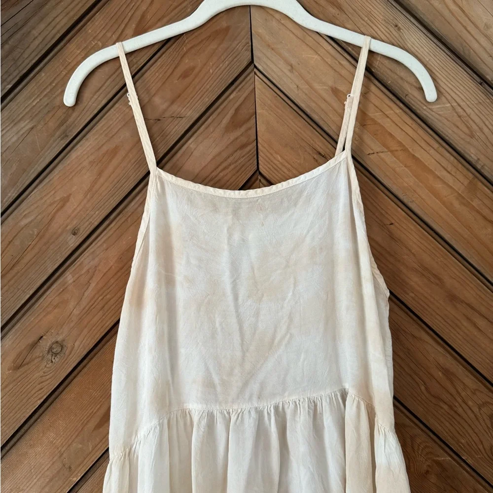 Free People Intimately XS white midi dress lace boho hand tie dyed - Picture 3 of 10